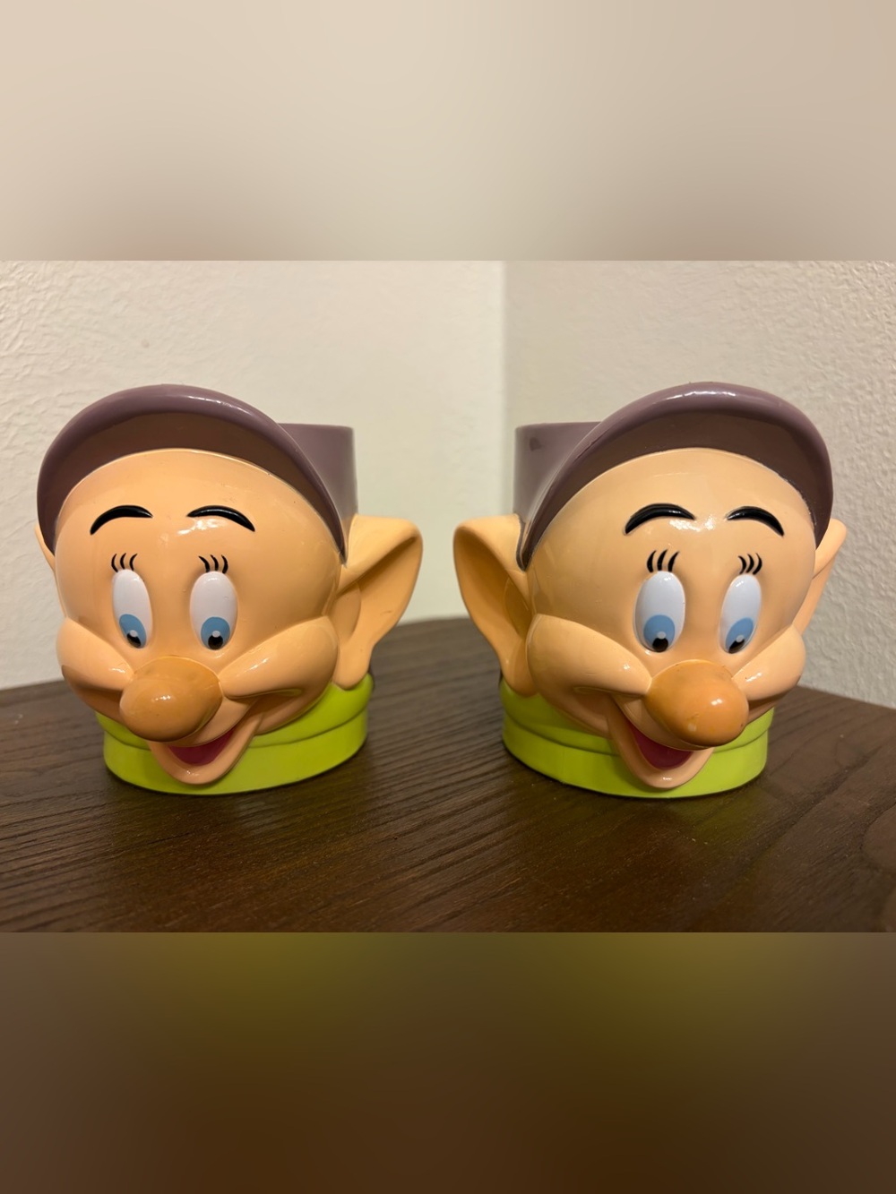 VTG Walt Disney Dopey Plastic Cup Mug Ringling Bros Barnum Bailey Circus-2 Cups